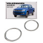 VOLKSWAGEN AMAROK E 2009-2020 ACCIAIO DECORATIVE RIVESTIMENTI FENDINEBBIA ANTERIORE (Cod. AP-2CE4-40