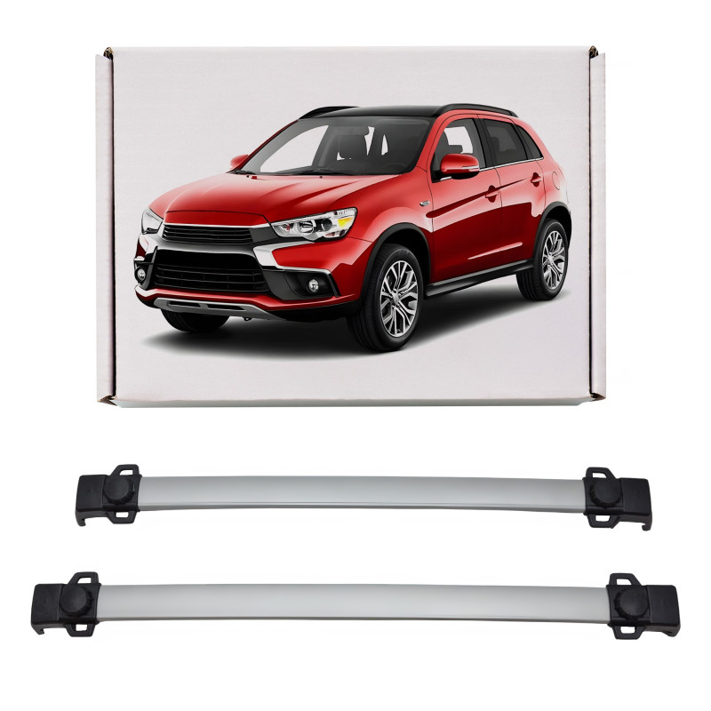 MITSUBISHI ASX 2010+ ARGENTO BARRE TRASVERSALI PER RAIL TETTO (Cod. AP-24592_A4x4)