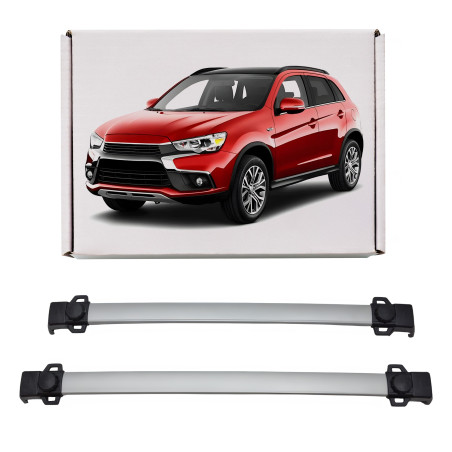 MITSUBISHI ASX 2010+ ARGENTO BARRE TRASVERSALI PER RAIL TETTO (Cod. AP-24592_A4x4)