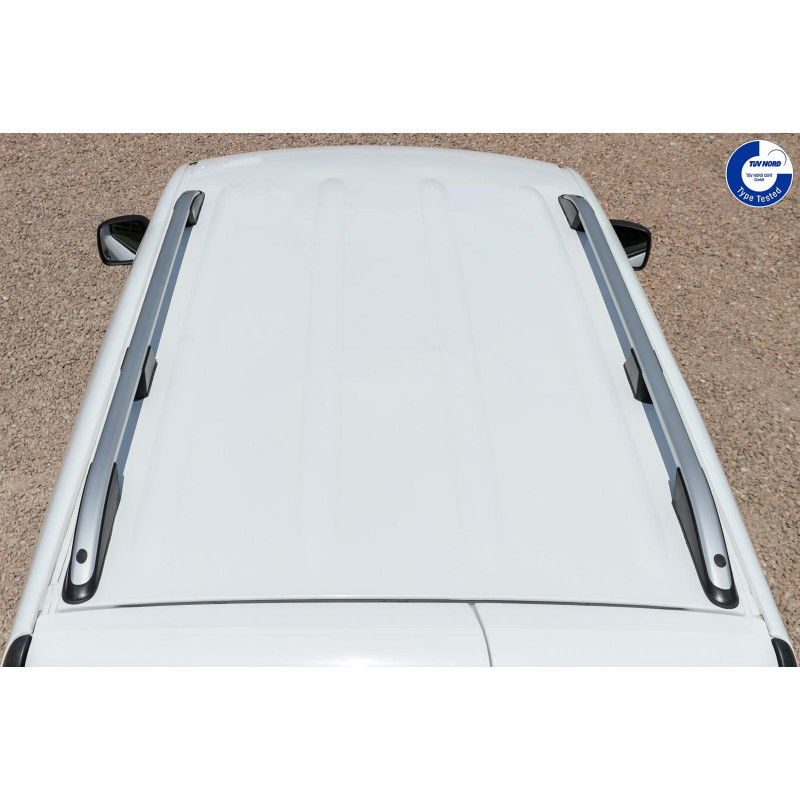 VOLKSWAGEN T5 2003-2015 (PASSO LUNGO) BARRE LONGITUDINALI TETTO IN ALLUMINIO ARGENTO (Cod. AP-24793_