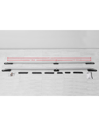 VOLKSWAGEN T5 2003-2015 (PASSO LUNGO) BARRE LONGITUDINALI TETTO IN ALLUMINIO ARGENTO (Cod. AP-24793_