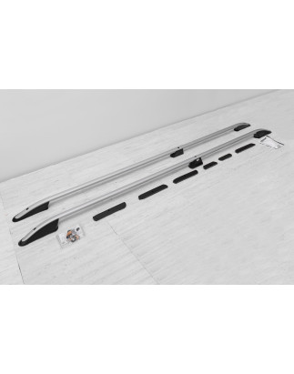 VOLKSWAGEN T5 2003-2015 (PASSO LUNGO) BARRE LONGITUDINALI TETTO IN ALLUMINIO ARGENTO (Cod. AP-24793_