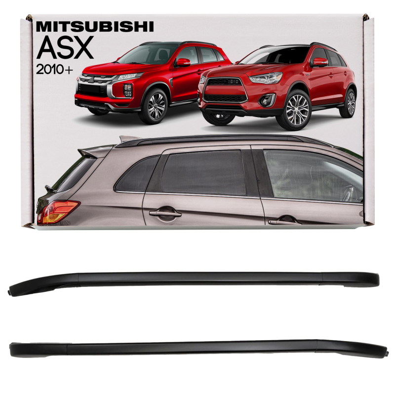 MITSUBISHI ASX 2010+ BARRE LONGITUDINALI TETTO NERI 7661A319 7661A320 (Cod. AP-27781_A4x4)