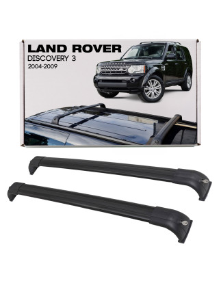 LAND ROVER DISCOVERY 3 L319 2004-2009 BARRE TRASVERSALI PER RAIL TETTO NERI STILE OEM VPLAR0001 (Cod