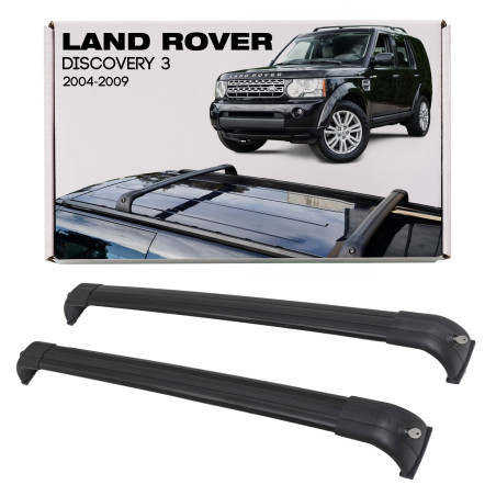 LAND ROVER DISCOVERY 3 L319 2004-2009 BARRE TRASVERSALI PER RAIL TETTO NERI STILE OEM VPLAR0001 (Cod