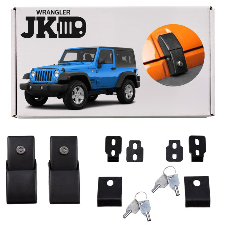 JEEP WRANGLER JK 2007-2018 SERRATURE LATERALI COFANO ANTERIORE PER CHIAVE (Cod. AP-27965_A4x4)
