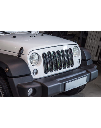 JEEP WRANGLER JK 2007-2018 INSERTI MASCHERINA NERI ABS CON FORO PER SERRATURA (Cod. AP-27984_A4x4)