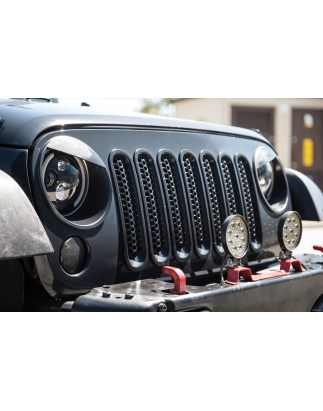 JEEP WRANGLER JK 2007-2018 ESTETICI INSERTI MASCHERINA NERI ABS (Cod. AP-27985_A4x4)