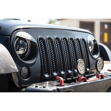 JEEP WRANGLER JK 2007-2018 ESTETICI INSERTI MASCHERINA NERI ABS (Cod. AP-27985_A4x4)