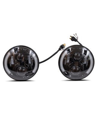 JEEP WRANGLER JL 2018+ FARI LED ANTERIORI 7'' MODELLO CALIFORNIA 80W 6000 LUMEN (Cod. AP-50526_A4x4)