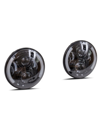 JEEP WRANGLER JL 2018+ FARI LED ANTERIORI 7'' MODELLO CALIFORNIA 80W 6000 LUMEN (Cod. AP-50526_A4x4)