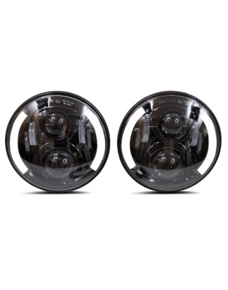 JEEP WRANGLER JL 2018+ FARI LED ANTERIORI 7'' MODELLO CALIFORNIA 80W 6000 LUMEN (Cod. AP-50526_A4x4)