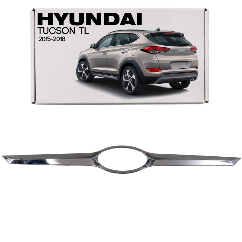 HYUNDAI TUCSON III TL 2015-2018 PRE-RESTYLING MODANATURA PORTELLONE POSTERIORE ATTORNO LOGO (Cod. AP
