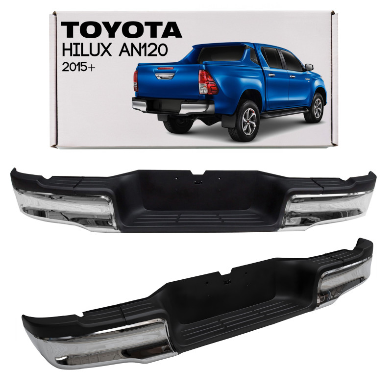 TOYOTA HILUX VIII AN120 2015+ POSTERIORE PARAURTI ACCIAIO CROMATO 520230K060 (Cod. AP-31338_A4x4)