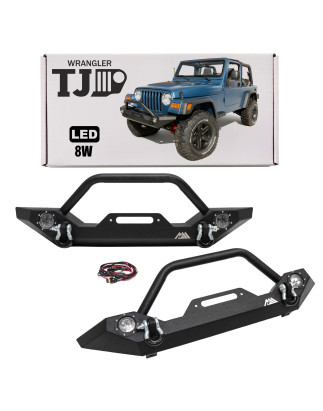 JEEP WRANGLER YJ/TJ 1987-2006 PARAURTI ANTERIORE CON LED ASPEN 510034 (Cod. AP-31799_A4x4)