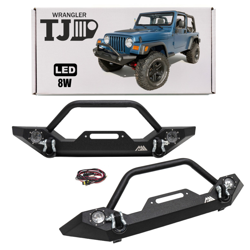 JEEP WRANGLER YJ/TJ 1987-2006 PARAURTI ANTERIORE CON LED ASPEN 510034 (Cod. AP-31799_A4x4)
