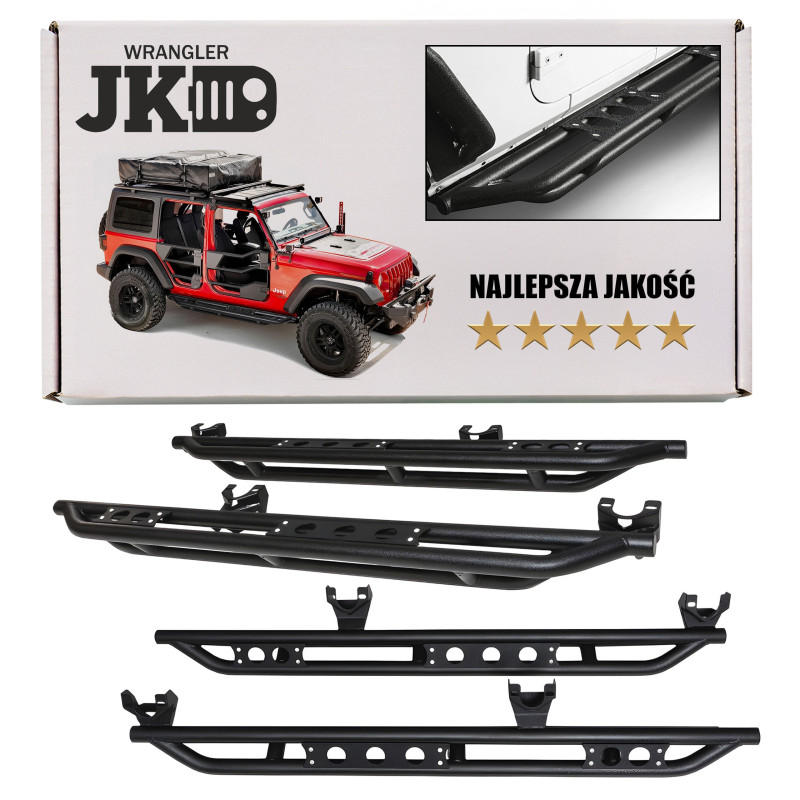 JEEP WRANGLER JK 2007-2018 4 PORTE ROLL BAR LATERALI RAPTOR (Cod. AP-31800_A4x4)
