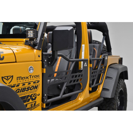 JEEP WRANGLER JK 4 PORTE 2007-2018 PORTE TUBOLARI SAFARI CON SPECCHIETTO (Cod. AP-31802_A4x4)