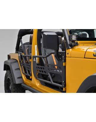 JEEP WRANGLER JK 4 PORTE 2007-2018 PORTE TUBOLARI SAFARI CON SPECCHIETTO (Cod. AP-31802_A4x4)