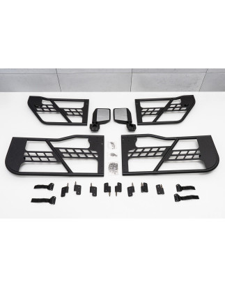 JEEP WRANGLER JK 4 PORTE 2007-2018 PORTE TUBOLARI SAFARI CON SPECCHIETTO (Cod. AP-31802_A4x4)
