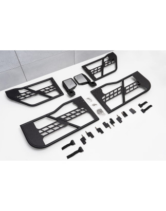 JEEP WRANGLER JK 4 PORTE 2007-2018 PORTE TUBOLARI SAFARI CON SPECCHIETTO (Cod. AP-31802_A4x4)