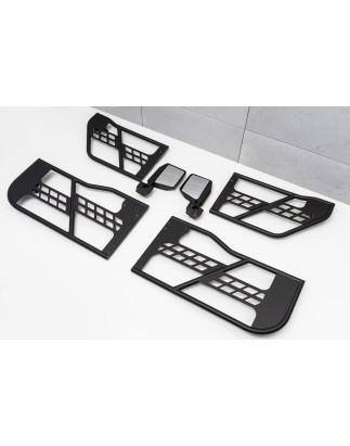 JEEP WRANGLER JK 4 PORTE 2007-2018 PORTE TUBOLARI SAFARI CON SPECCHIETTO (Cod. AP-31802_A4x4)