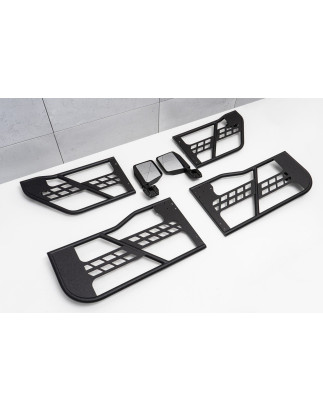 JEEP WRANGLER JK 4 PORTE 2007-2018 PORTE TUBOLARI SAFARI CON SPECCHIETTO (Cod. AP-31802_A4x4)