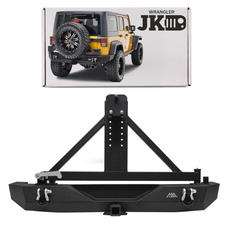 JEEP WRANGLER JK 2007-2018 PARAURTI POSTERIORE LARGO PARAMOUNT PREMIUM CON SUPPORTO RUOTA (Cod. AP-3