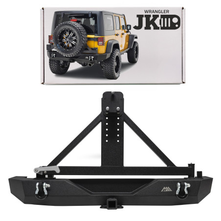 JEEP WRANGLER JK 2007-2018 PARAURTI POSTERIORE LARGO PARAMOUNT PREMIUM CON SUPPORTO RUOTA (Cod. AP-3