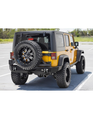 JEEP WRANGLER JK 2007-2018 PARAURTI POSTERIORE LARGO PARAMOUNT PREMIUM CON SUPPORTO RUOTA (Cod. AP-3
