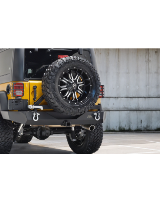 JEEP WRANGLER JK 2007-2018 PARAURTI POSTERIORE LARGO PARAMOUNT PREMIUM CON SUPPORTO RUOTA (Cod. AP-3