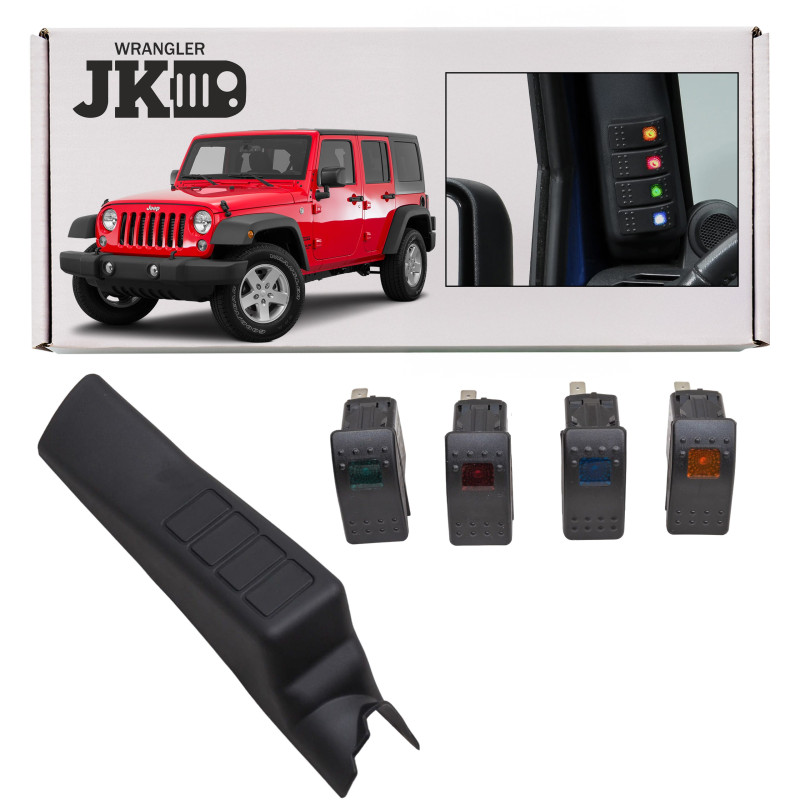 JEEP WRANGLER JK 2007-2018 PANNELLO INTERRUTTORI MONTANTE LATO GUIDA (Cod. AP-22F0-5782D_A4x4)