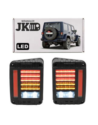 JEEP WRANGLER JK 2007-2018 BLACK LIGHT FANALI POSTERIORI LED (Cod. AP-31817_A4x4)