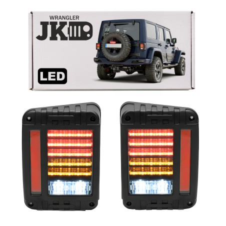 JEEP WRANGLER JK 2007-2018 BLACK LIGHT FANALI POSTERIORI LED (Cod. AP-31817_A4x4)