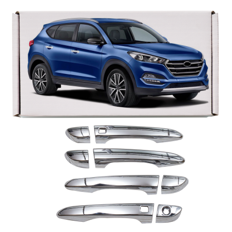 HYUNDAI TUCSON III TL 2015-2020 CROMATI COPRIMANIGLIE SENSORE (Cod. AP-31875_A4x4)