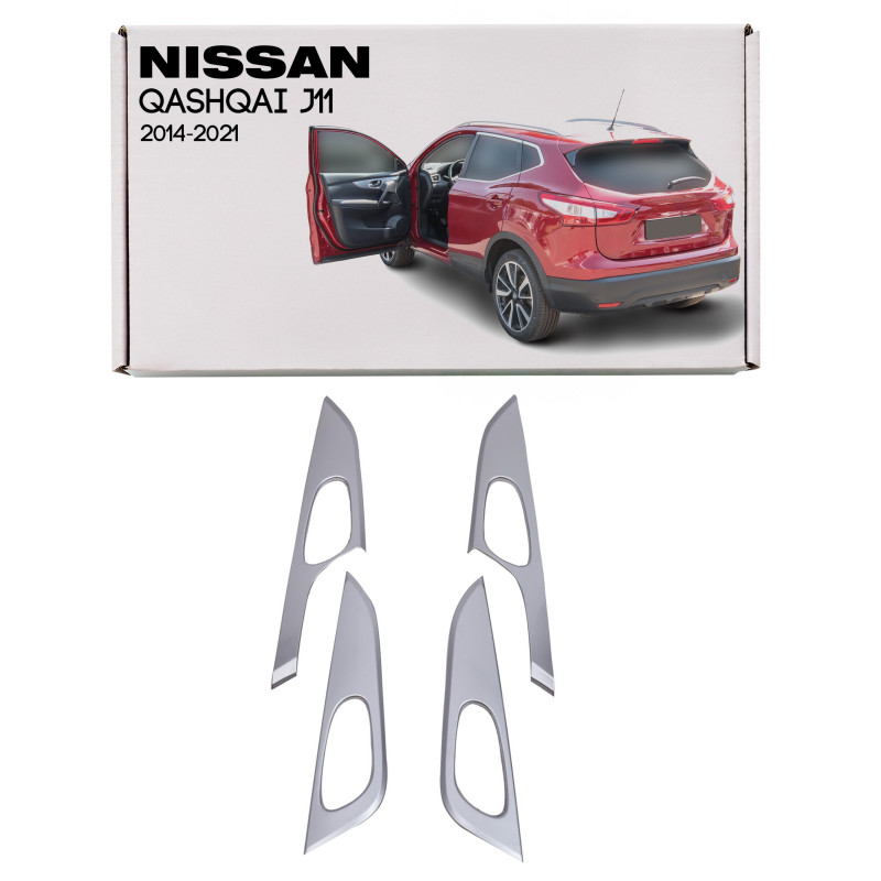 NISSAN QASHQAI II J11 2014-2021 SATINATE RIVESTIMENTI PORTE ATTORNO MANIGLIE (Cod. AP-32091_A4x4)