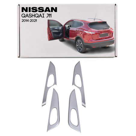 NISSAN QASHQAI II J11 2014-2021 SATINATE RIVESTIMENTI PORTE ATTORNO MANIGLIE (Cod. AP-32091_A4x4)