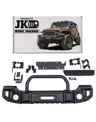 JEEP WRANGLER JK 2007-2018 PARAURTI ANTERIORE IN ACCIAIO TANZANIA CON BULL BAR (Cod. AP-32179_A4x4)