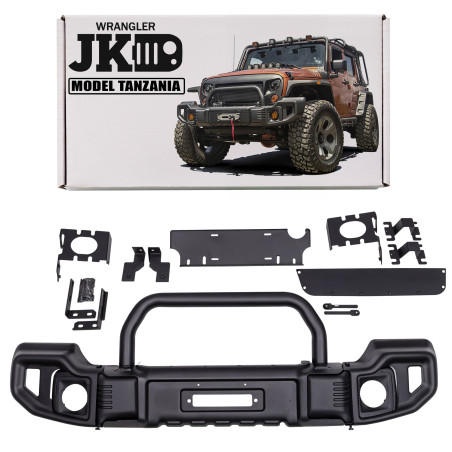 JEEP WRANGLER JK 2007-2018 PARAURTI ANTERIORE IN ACCIAIO TANZANIA CON BULL BAR (Cod. AP-32179_A4x4)
