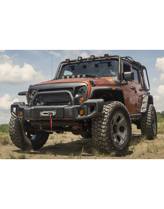 JEEP WRANGLER JK 2007-2018 PARAURTI ANTERIORE IN ACCIAIO TANZANIA CON BULL BAR (Cod. AP-32179_A4x4)