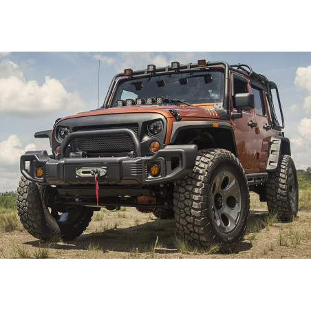 JEEP WRANGLER JK 2007-2018 PARAURTI ANTERIORE IN ACCIAIO TANZANIA CON BULL BAR (Cod. AP-32179_A4x4)