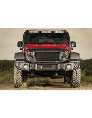 JEEP WRANGLER JK 2007-2018 PARAURTI ANTERIORE IN ACCIAIO TANZANIA CON BULL BAR (Cod. AP-32179_A4x4)