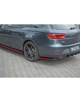 Splitters posteriori laterali V.4 Seat Leon Cupra Mk3 FL Sportstourer (Cod. M-SELE3FCUST-RSD1RRED+RS