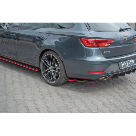 Splitters posteriori laterali V.4 Seat Leon Cupra Mk3 FL Sportstourer (Cod. M-SELE3FCUST-RSD1RRED+RS