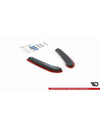 Splitters posteriori laterali V.4 Seat Leon Cupra Mk3 FL Sportstourer (Cod. M-SELE3FCUST-RSD1RRED+RS