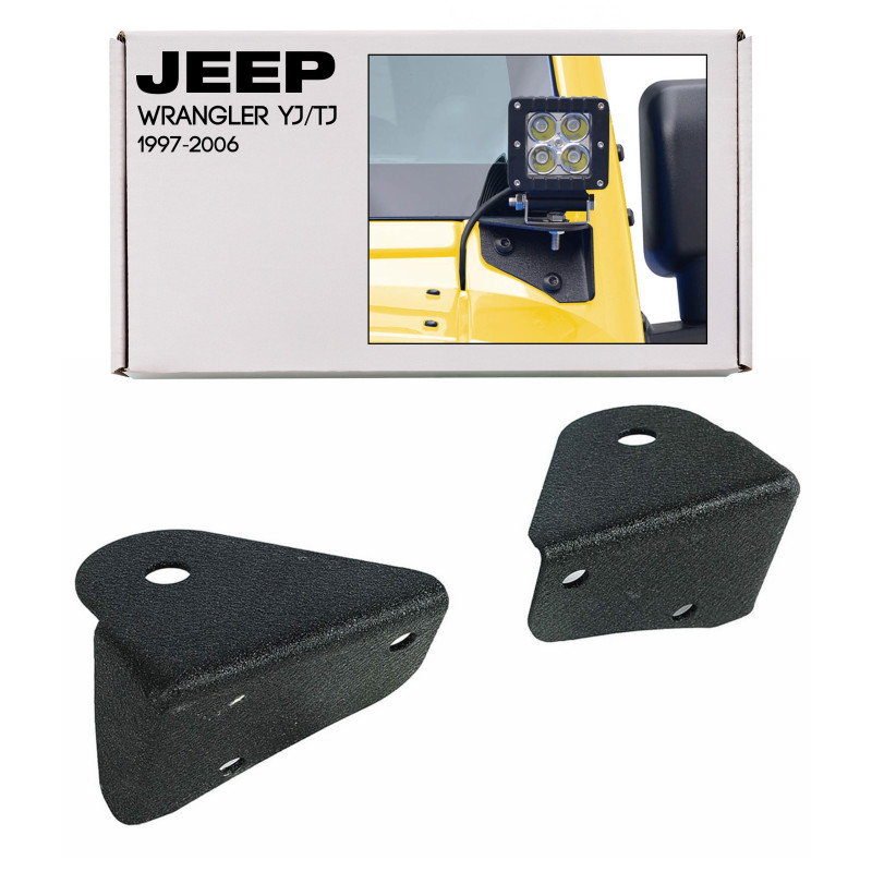 JEEP WRANGLER YJ/TJ 1997-2006 SUPPORTO LUCI AGGIUNTIVE PER MONTANTE VETRI FRONTALE (Cod. AP-33717_A4
