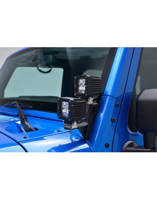 JEEP WRANGLER JK 2007-2018 SUPPORTO FANALI AGGIUNTIVI PER MONTANTE ANTERIORE (Cod. AP-33719_A4x4)