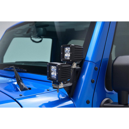 JEEP WRANGLER JK 2007-2018 SUPPORTO FANALI AGGIUNTIVI PER MONTANTE ANTERIORE (Cod. AP-33719_A4x4)