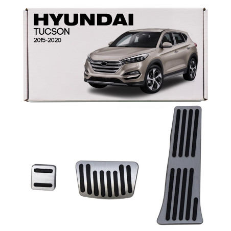 HYUNDAI TUCSON 2015-2020 COPRIPEDALI CAMBIO AUTOMATICO PER PEDALI APPLICATI (Cod. AP-33948_A4x4)
