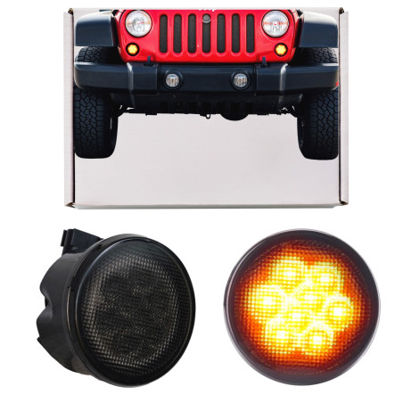 JEEP WRANGLER JK 2007-2018 INDICATORI DI DIREZIONE LED IN MASCHERINA KIT 2 PZ. (Cod. AP-34021_A4x4)